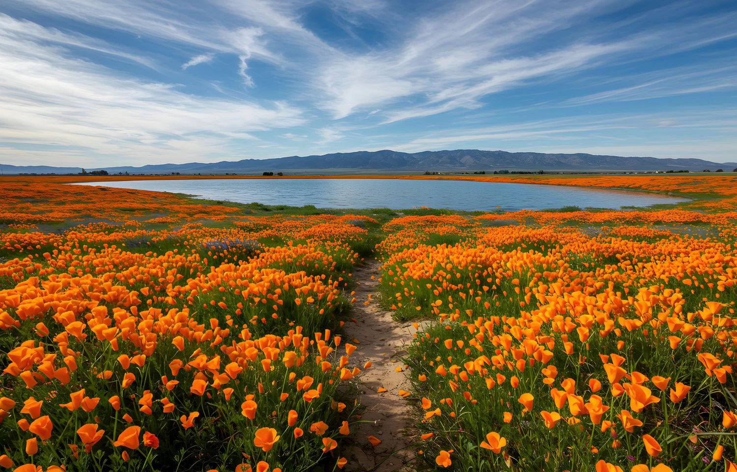 Poppy-filled Antelope Valley landscape
